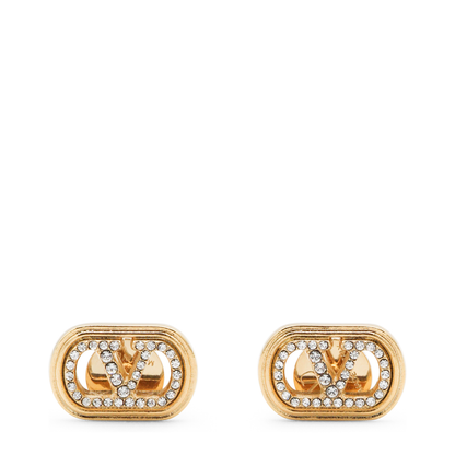 Ovalette Earrings with Rhinestones - Image 1