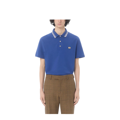 Cotton Piqué Polo Shirt with Vlogo Patch - Image 2
