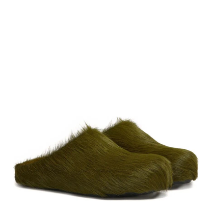 Long Hair Calfskin Fussbett Sabot - Image 2