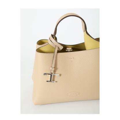 T Timeless Micro Hammered Leather Bag - Beige - Image 4