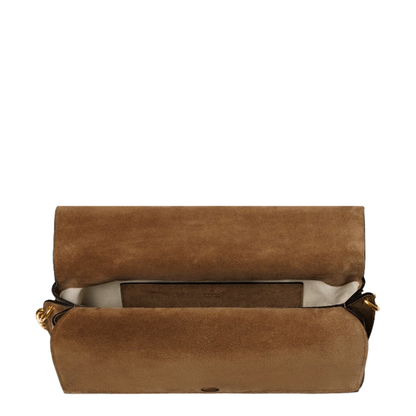 Large Shoulder Bag GG Suede Brown - Image 4