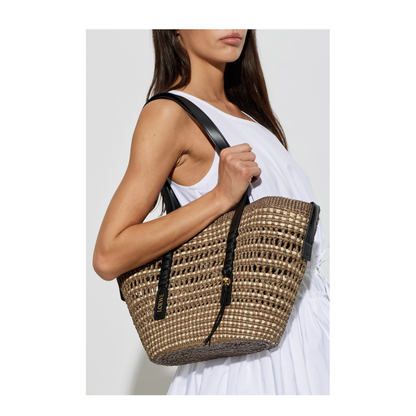Braid Basket Medium Iraca Palm Basket - Khaki/Natural - Image 2