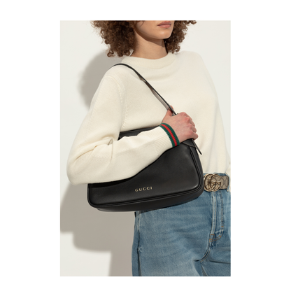 GG Emblem Leather Bucket Bag - Black - Image 2