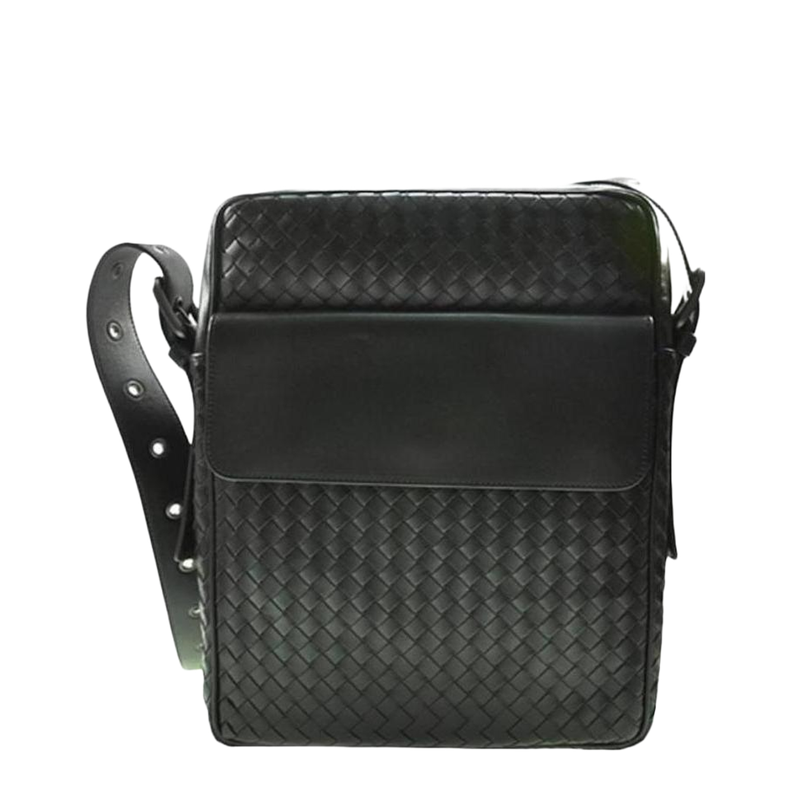 Intrecciato Leather Crossbody Bags - Green - Image 1