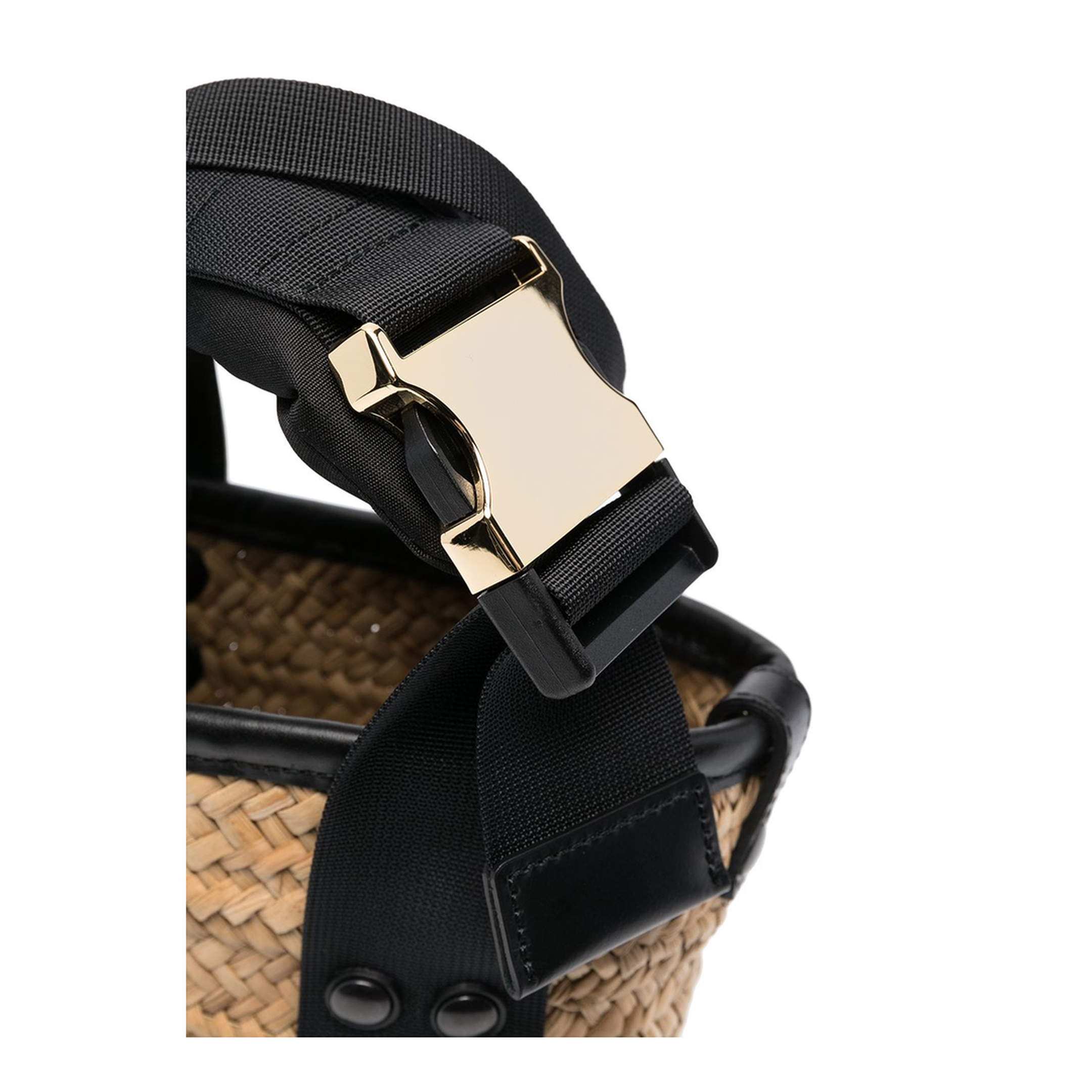 Hybrid Marche Small Raffia Crossbody - Natural/Black - Image 3