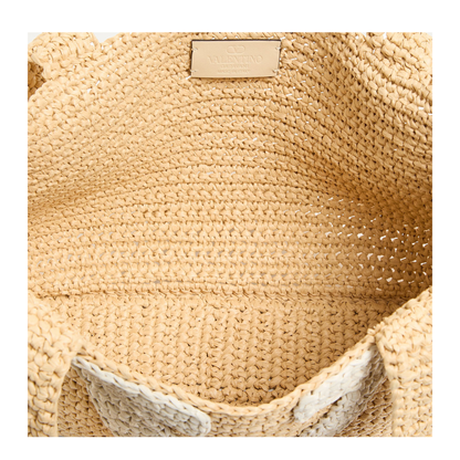 Viva Superstar Medium Raffia Shopping Bag - Natural/Butter - Image 4