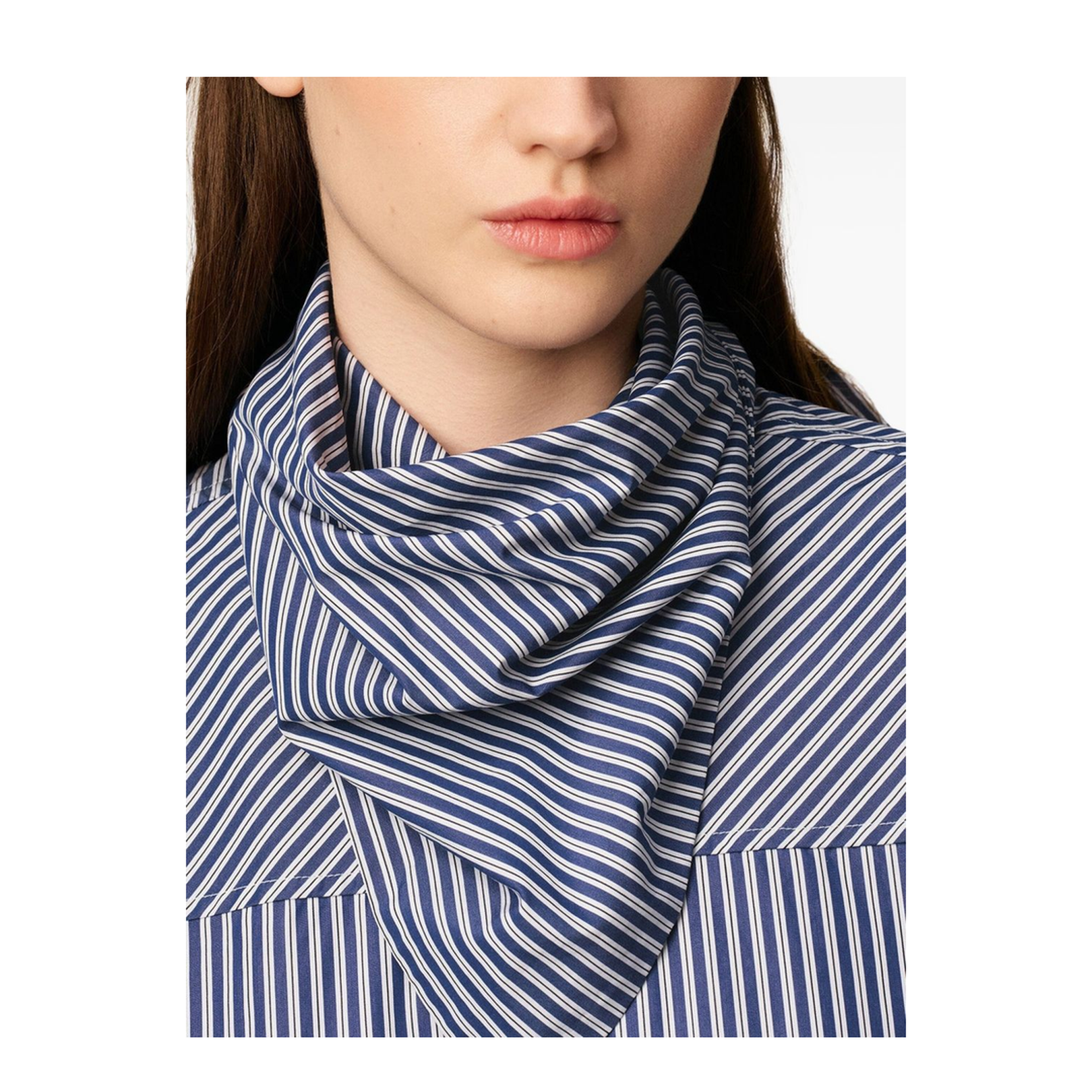 Blue Cotton Bandana Midi Dress - Image 4