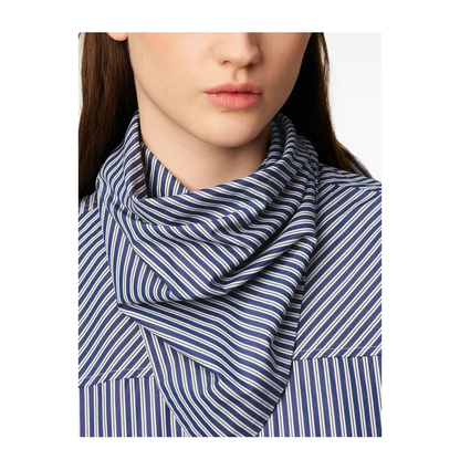 Blue Cotton Bandana Midi Dress - Image 4