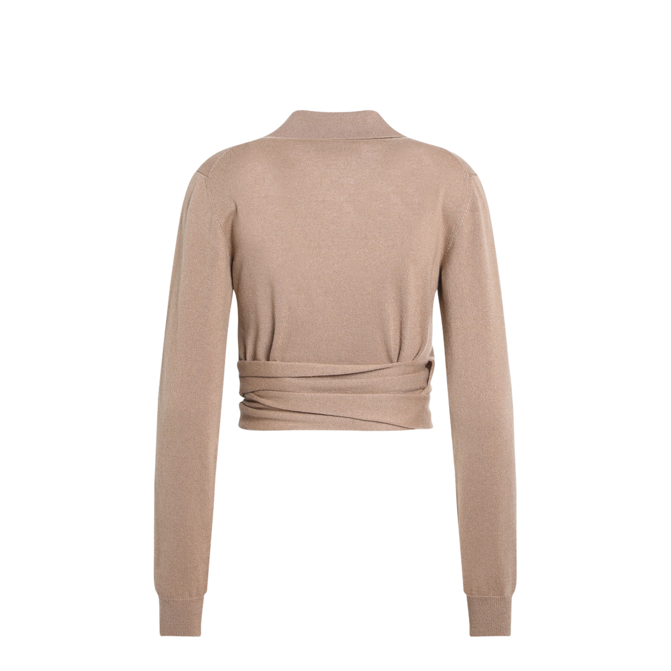 Beige Wrap Cardigan in Cashmere - Image 2