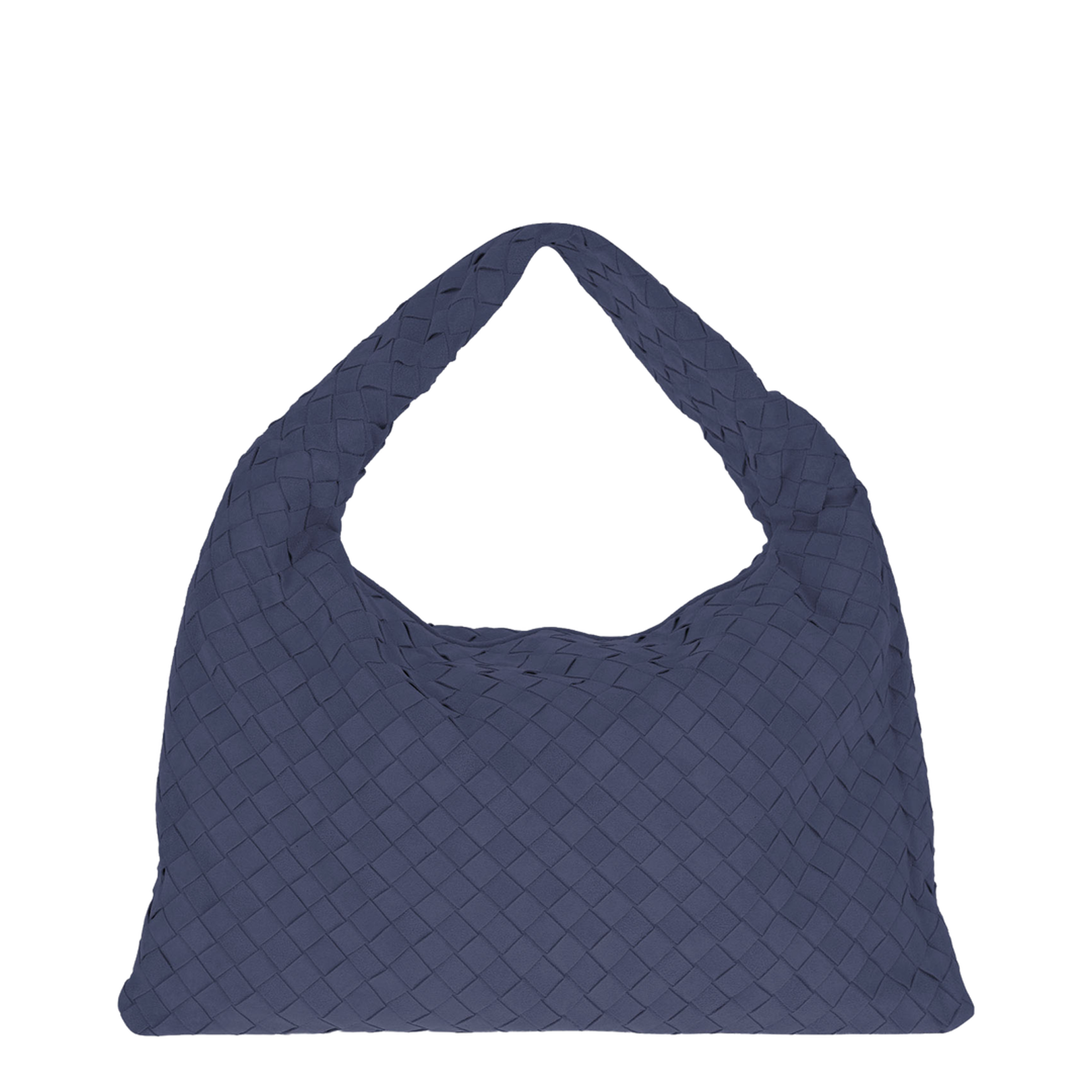 Hop Small Intrecciato Shoulder Bag Suede Blue - Image 1