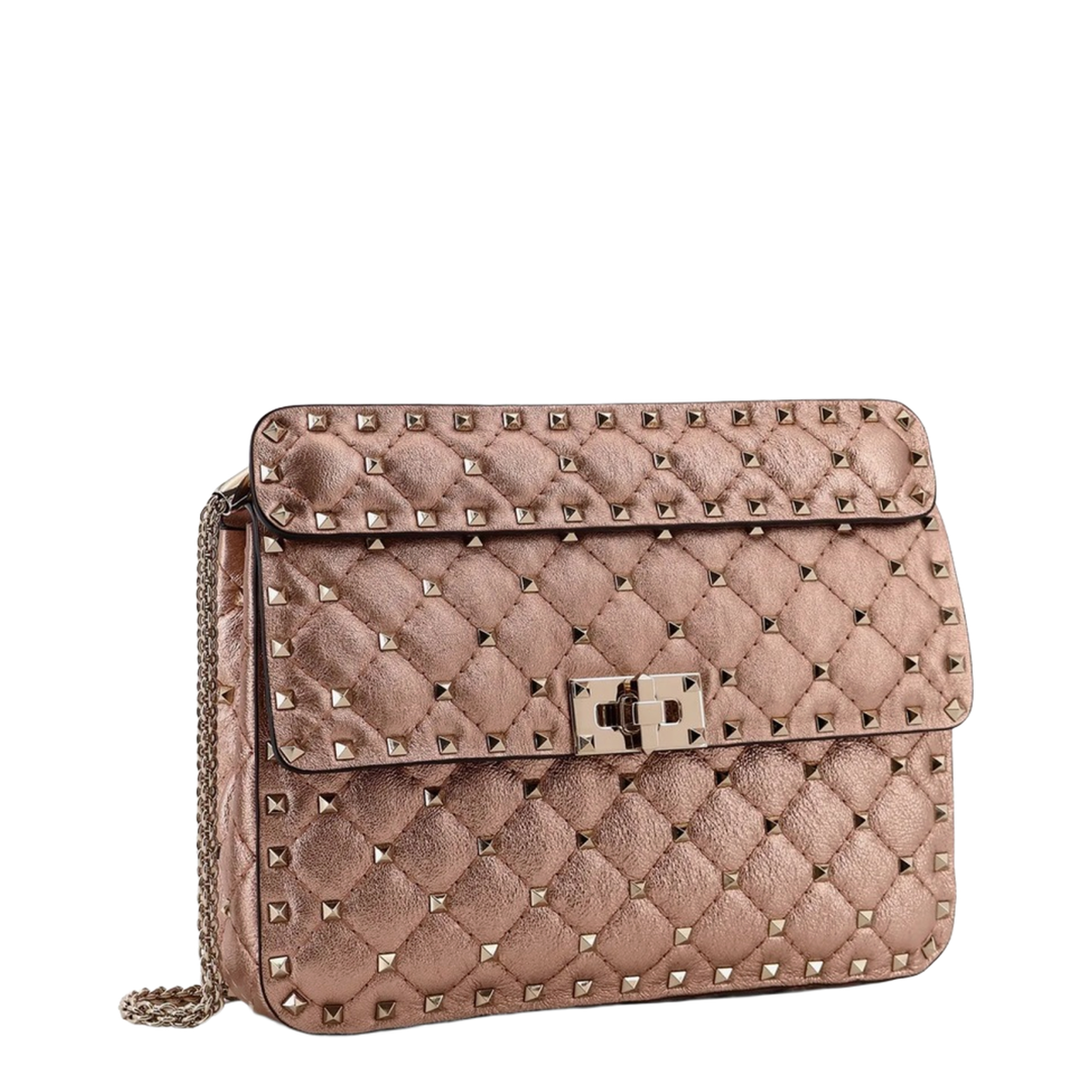 Medium Shoulder Bag Rockstud Spike Nappa Laminata Platinum Studs - Image 2