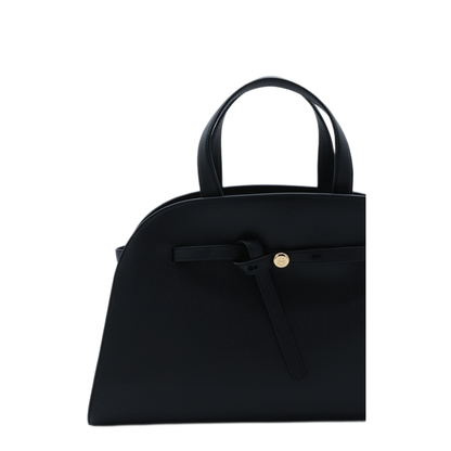 Romy Calf Leather Boston Bag - Black - Image 8