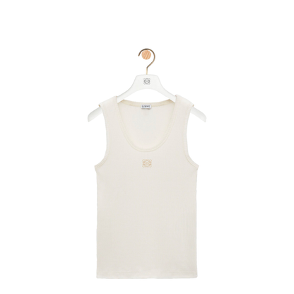 Anagram Ribbed Silk Tank Top - Image 1