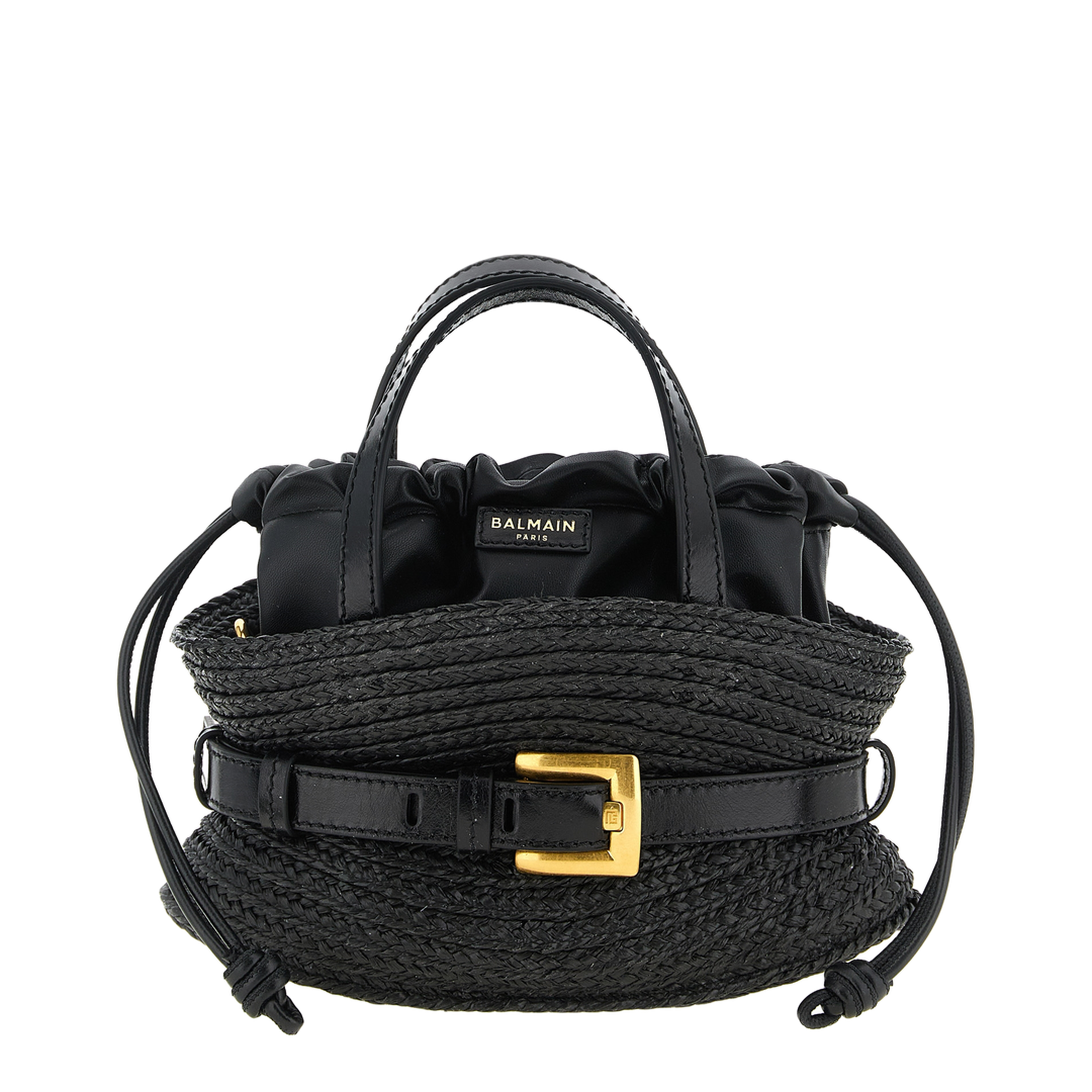 Shuffle Mini Bag in Calfskin and Raffia - Image 1