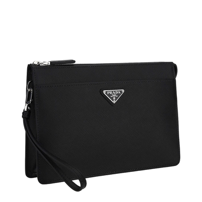 Black Saffiano Leather Pouch - Image 2