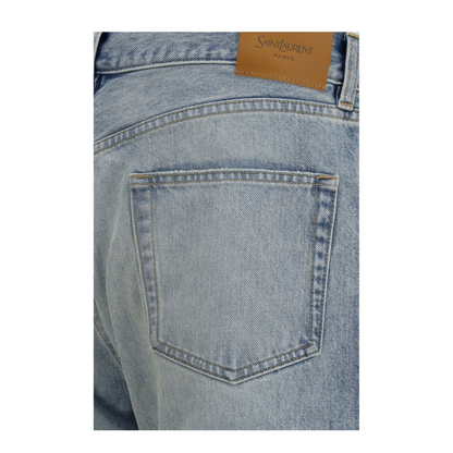 Cotton Denim Jeans with Stonewashed Finish - Image 3