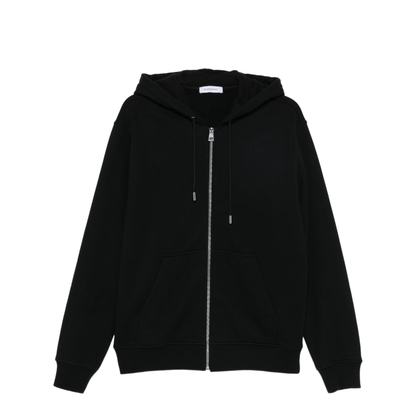 Hooded Cotton Sweatshirt in Black - Image 1