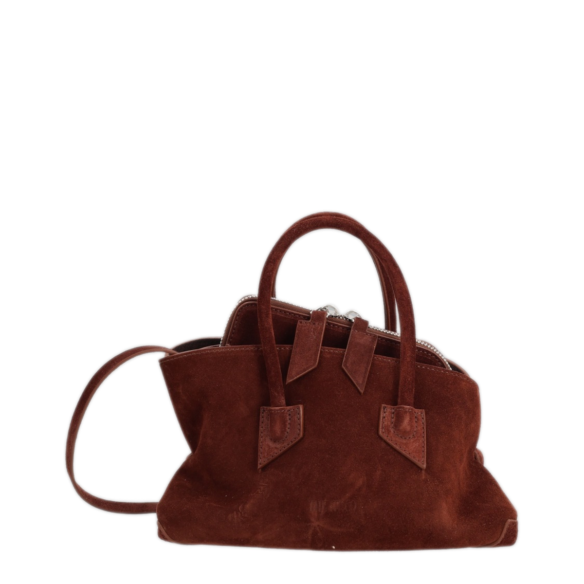 La Passeggiata Mini Suede Top-Handle Bag - Light Brown - Image 1