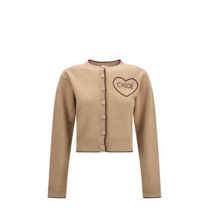 Fitted Logo Cardigan in Wool and Cashmere - Image 1