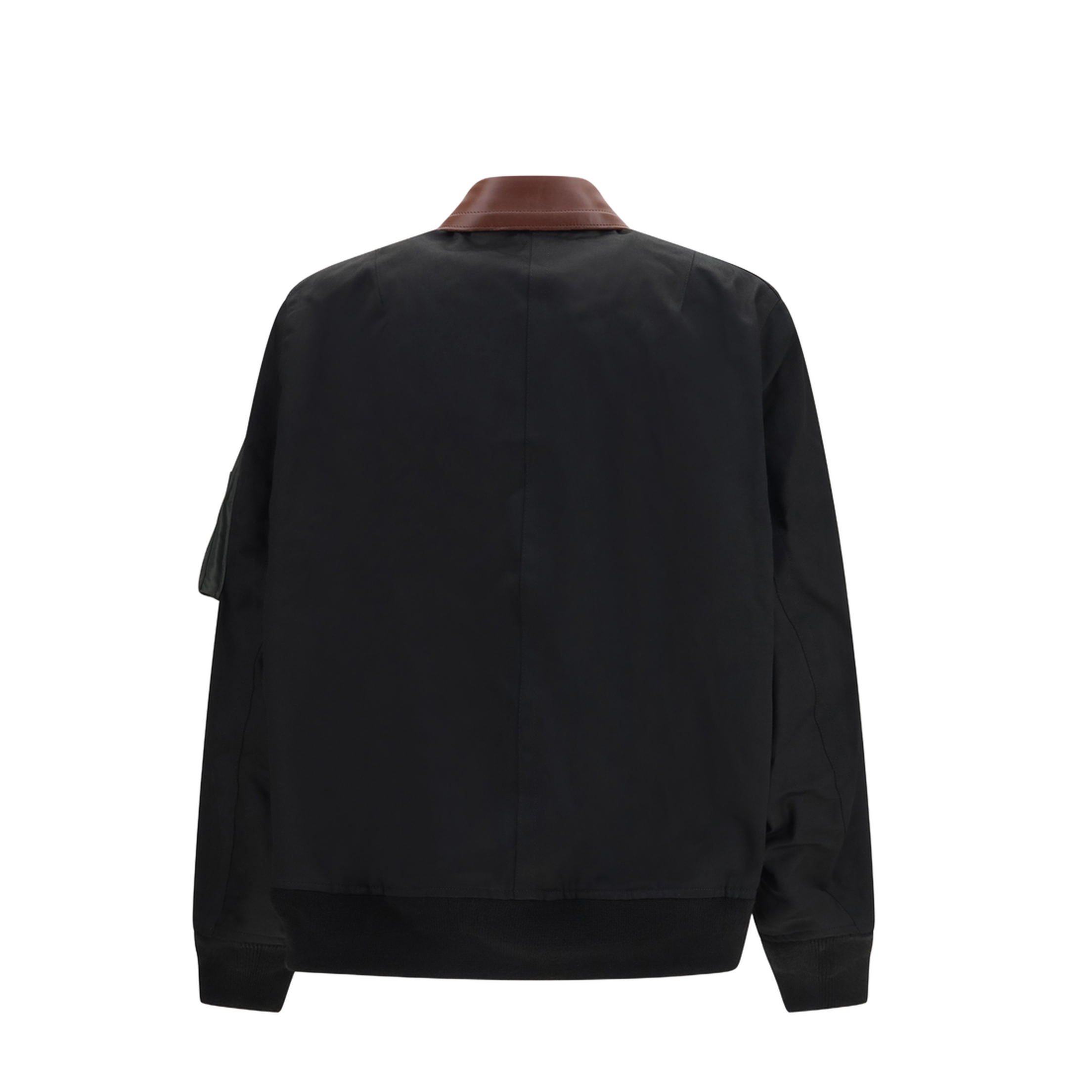 Cotton Bomber Jacket with Leather Details - Image 2