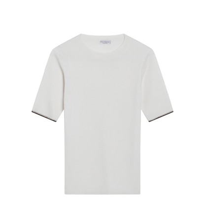 White Cashmere and Silk Knit Top - Image 1
