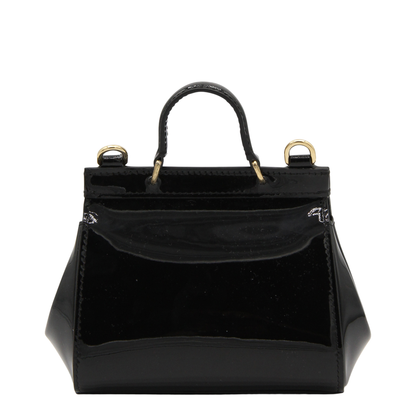 Sicily Mini Patent Leather Bag - Black - Image 5