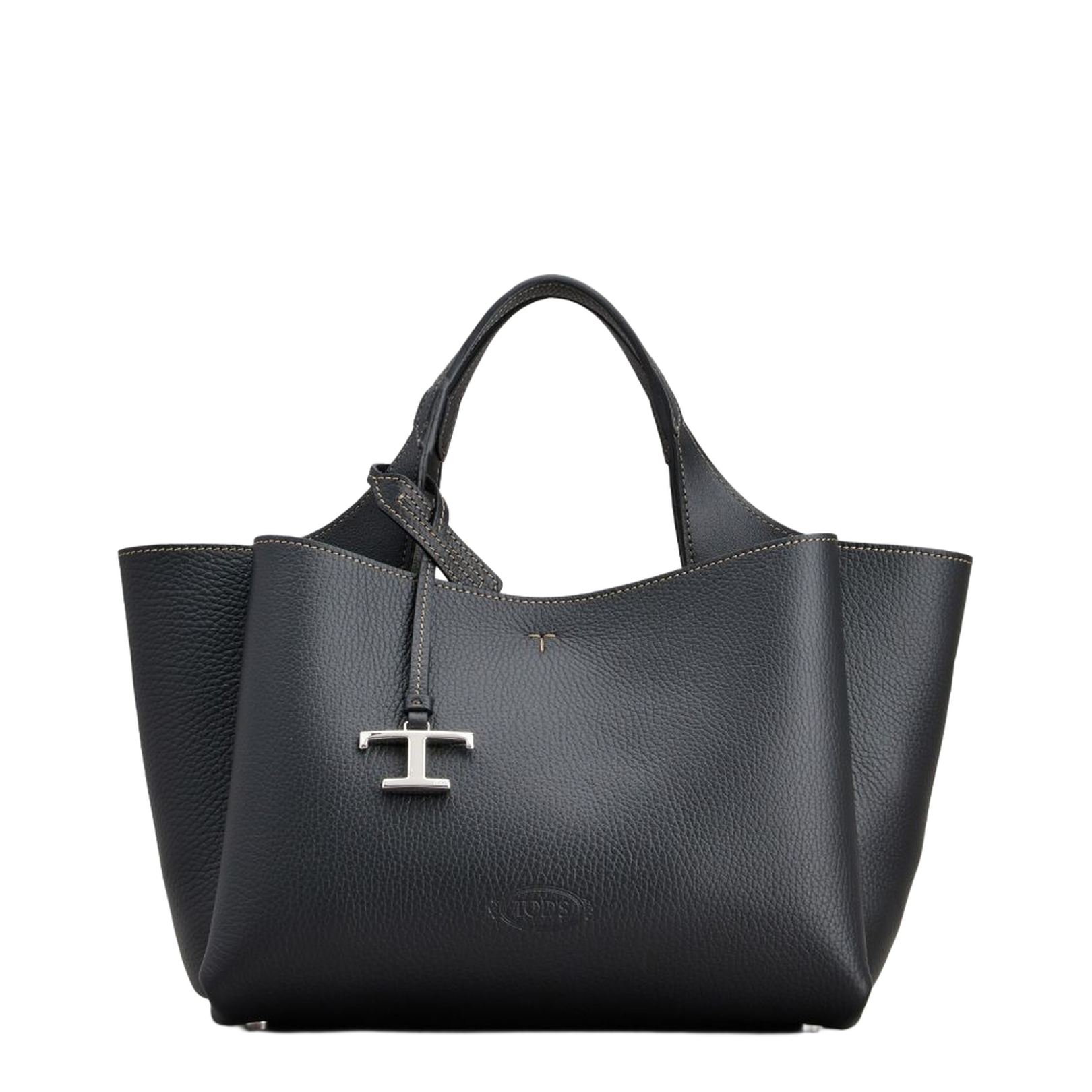 T Timeless Mini Calf Leather Tote - Black - Image 1