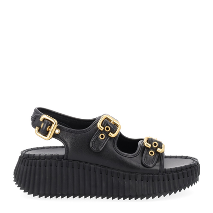 Nama Sandal With Wedge in Black - Image 1