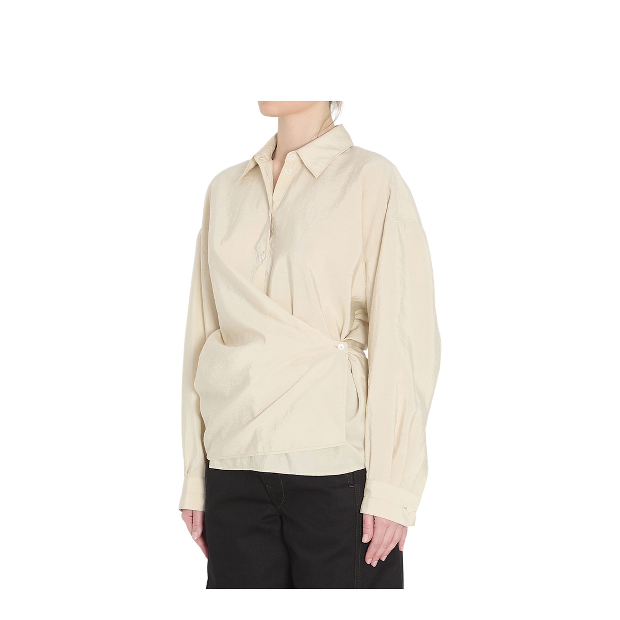 Straight Collar Twisted Shirt - Image 2