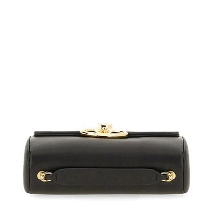 VLogo Leather Shoulder Bag Black - Image 5