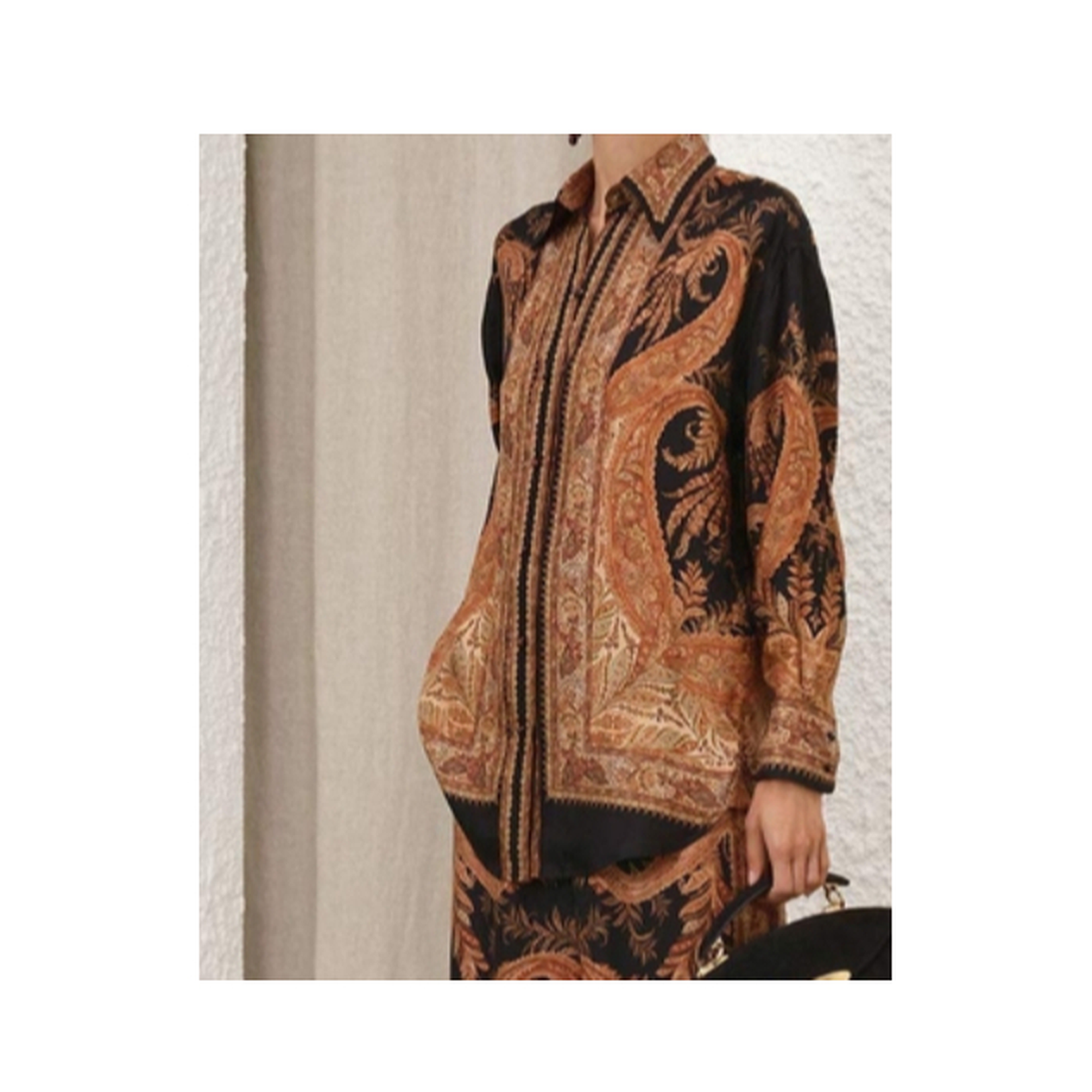 Hypnotic Satin Shirt Denim Paisley - Image 2