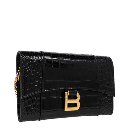 Hourglass Wallet On Chain in Black - Image 4