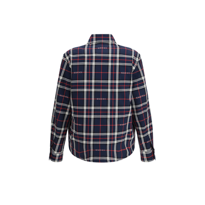 Padded Tartan Cotton Jacquard Shirt - Image 2