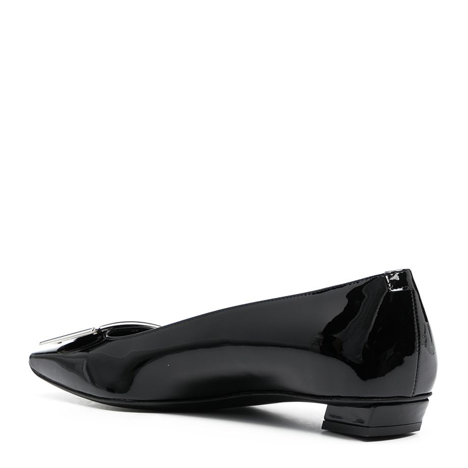 Black Patent Leather Low Block Heel - Image 3