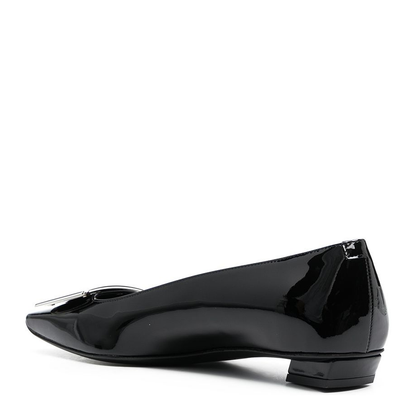Black Patent Leather Low Block Heel - Image 3