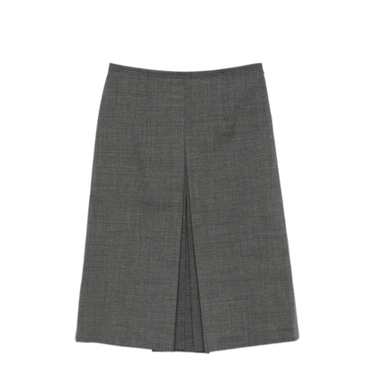 Pleated Wool Midi Skirt - Image 1
