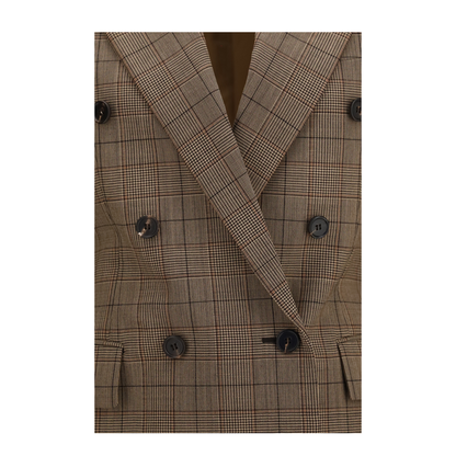 Checked Double-Breasted Blazer - Image 3