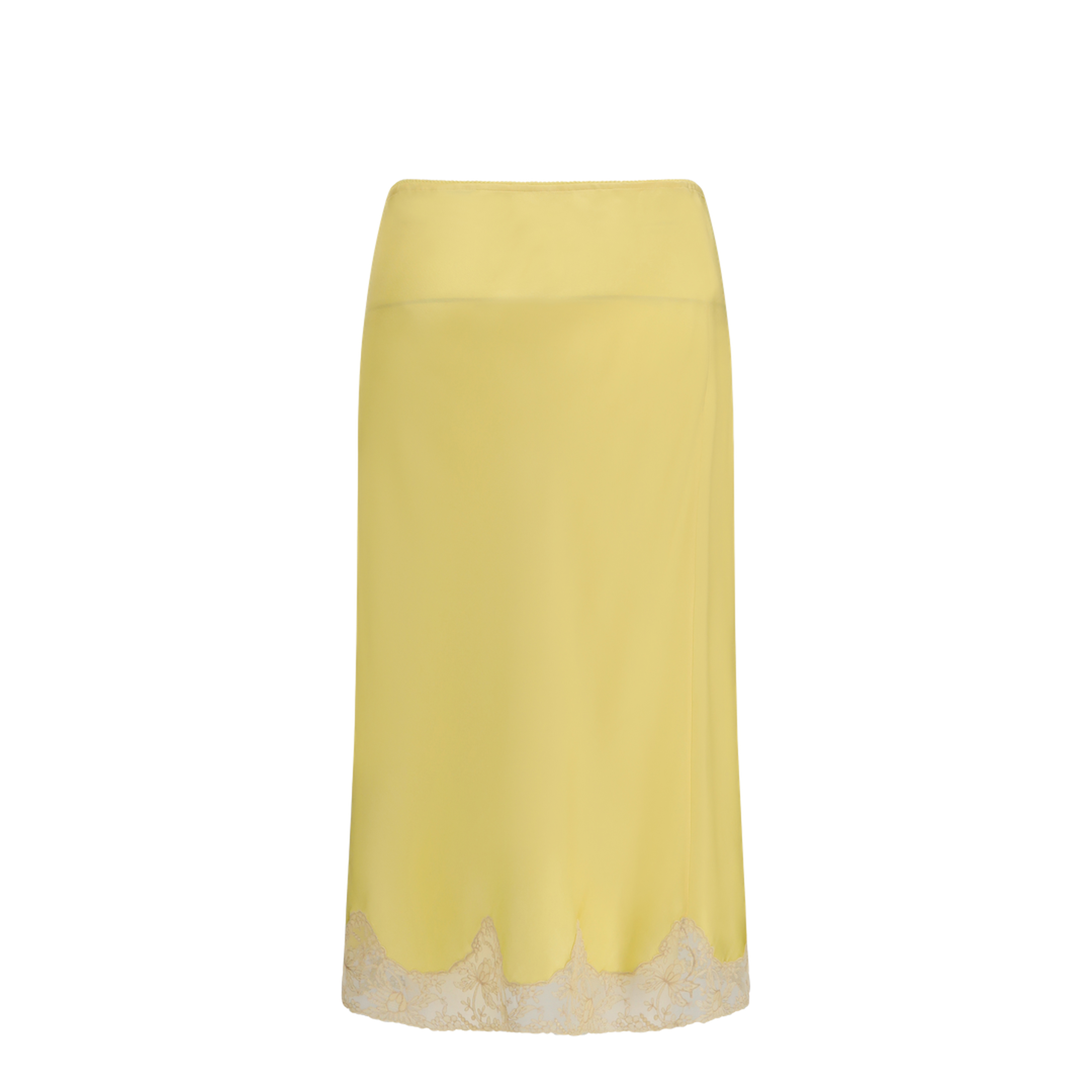 Satin Midi Skirt with Lace Inserts - Image 2