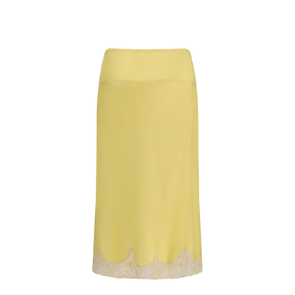Satin Midi Skirt with Lace Inserts - Image 2
