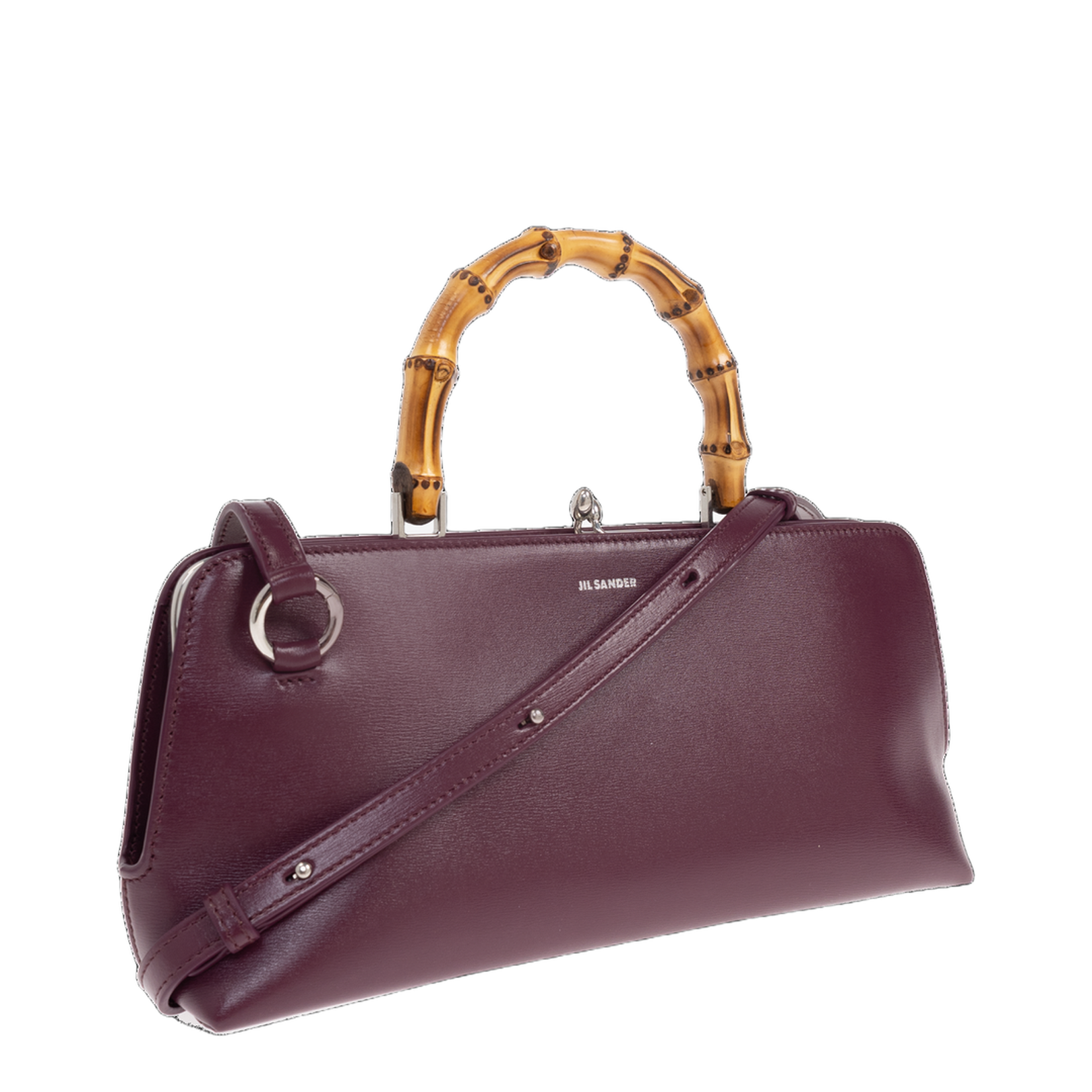 Small Goji Bamboo Bag in Burgundy - Image 3