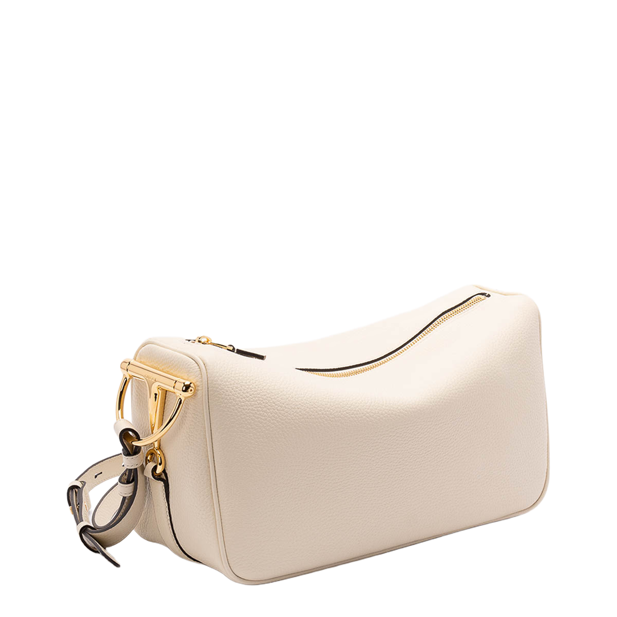 Half Horsebit Medium Calfskin Shoulder Bag - New Ivoire - Image 3