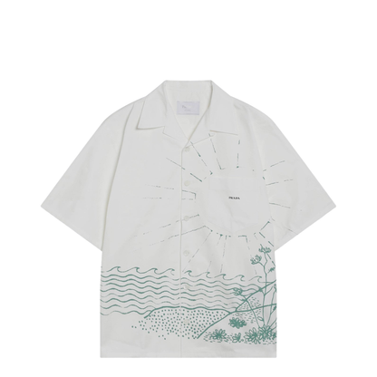 Short-sleeve bowling shirt with print - Image 1