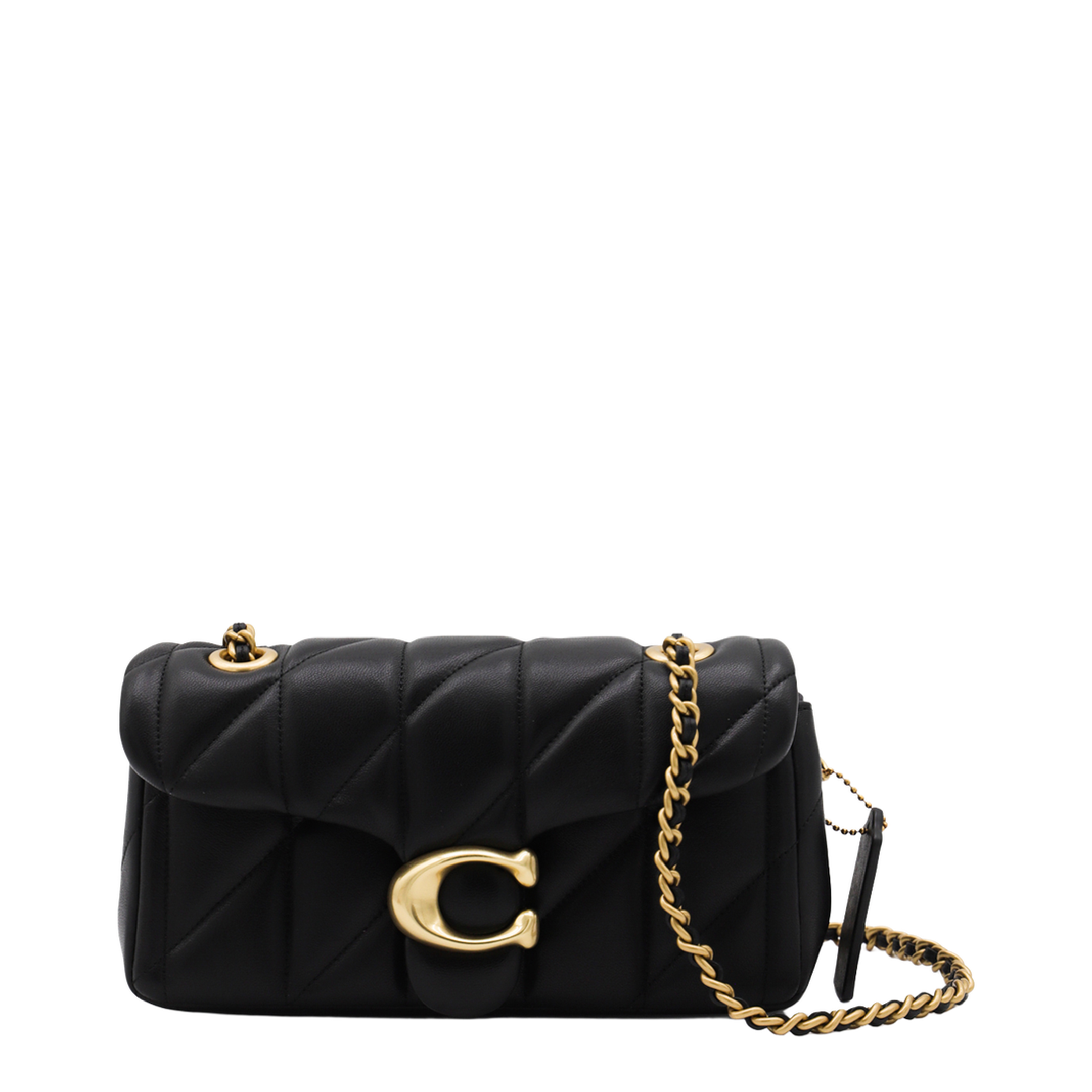 Tabby 20 Nappa Leather Shoulder Bag - Brass/Black - Image 1