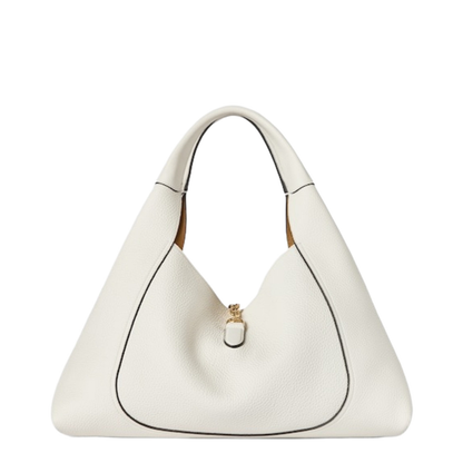Softbit Maxi Shoulder Bag in White Leather - Image 5