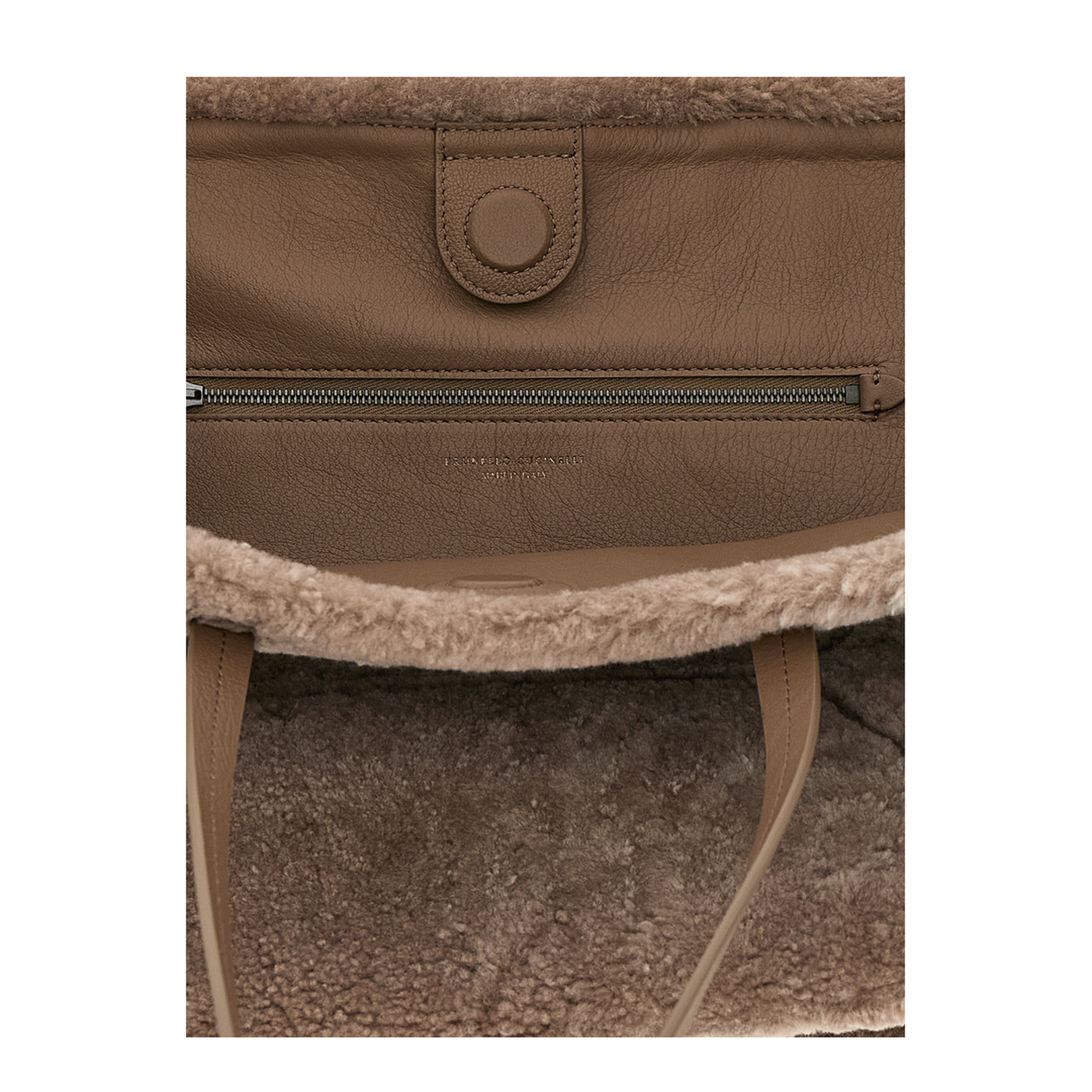 Large Shoulder Bag in Curly Shearling - Image 4