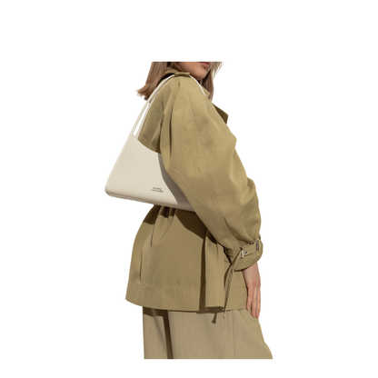 The Glam Medium Spazzolato Leather Shoulder Bag - Cotton White - Image 2