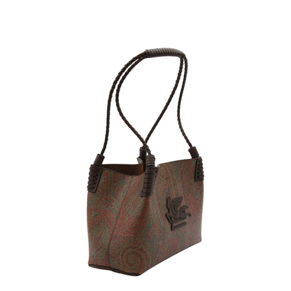 Libra Small Coated Paisley Tote Bag - Brown - Image 4