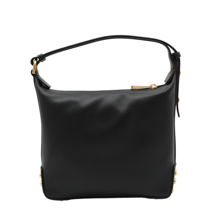 Metal Dots Calfskin Leather Mini Bag - Black - Image 5