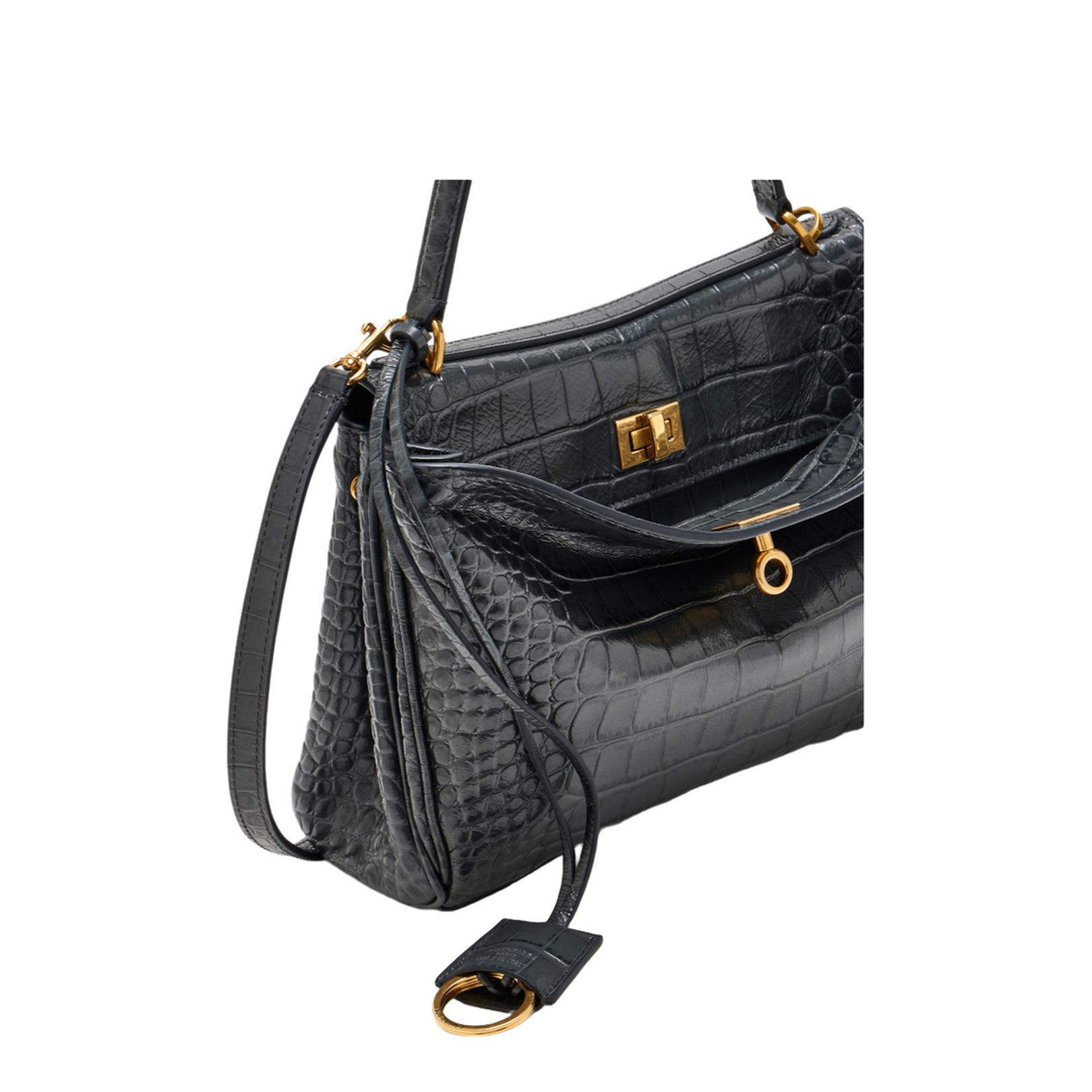 Rodeo Shoulder Bag In Crocodile-print Leather - Image 3