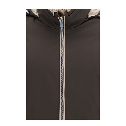 Nylon Down Jacket with Removable Hood - Image 3